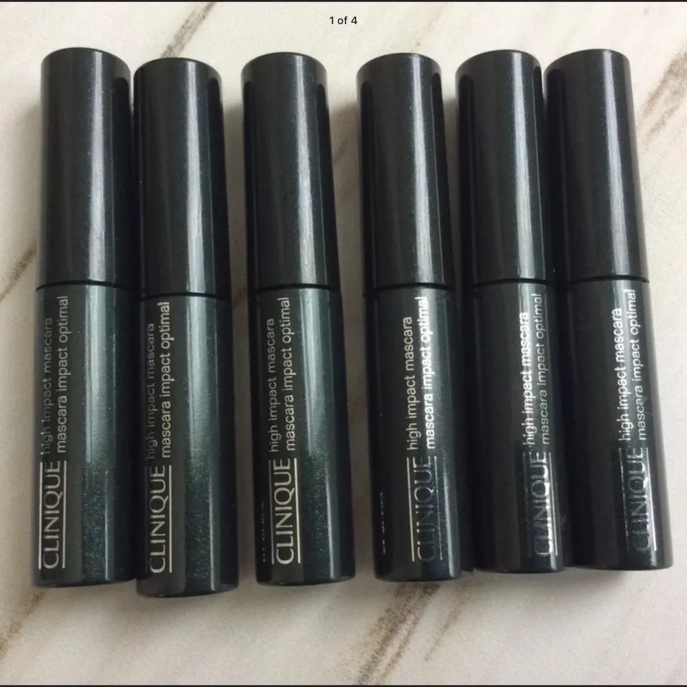 NEW CLINIQUE LOT OF 6 HIGH IMPACT MASCARAS DELUXE TRAVEL SZ 0.14 oz 01 BLACK